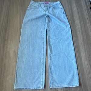 Edikted Light Blue Wide Leg Jeans
